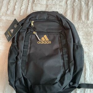 Adidas Men's Backpack in Black with Gold Logo NWT
